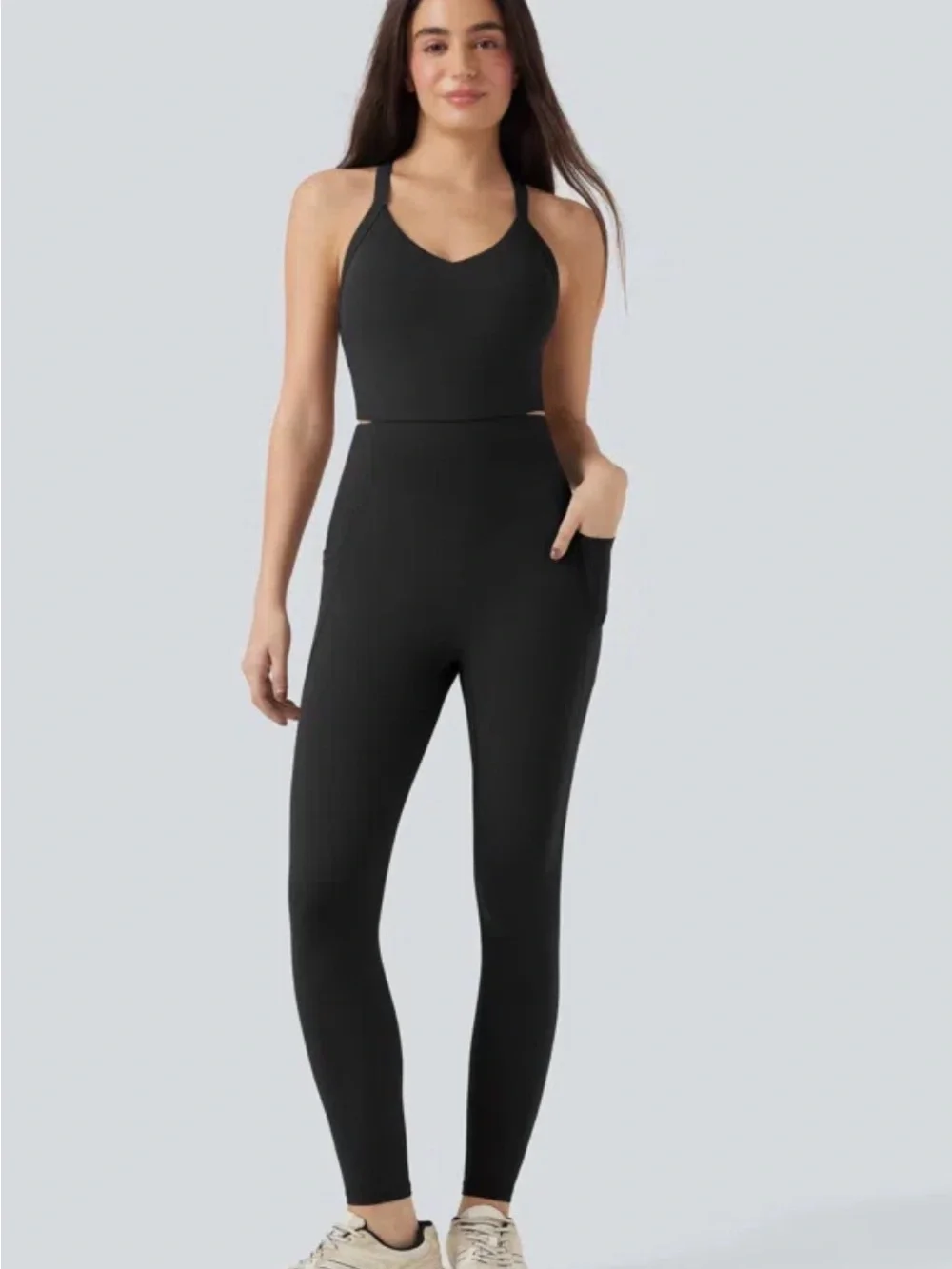 Halara UltraSculpt™ Tummy Control Training Jumpsuit with Pockets-Easy Peezy 7/8